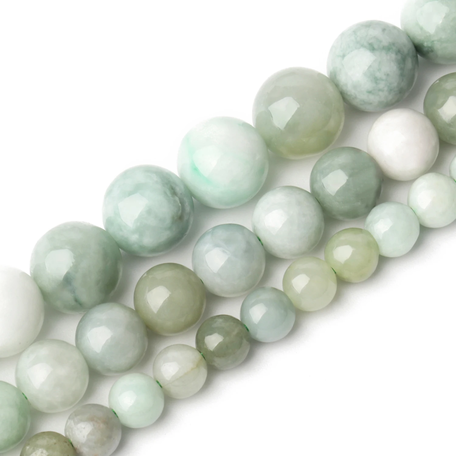 

6/8/10mm High Quality Natural Stone Burmese Jade Beads Round Loose Spacer Beads for Jewelry Making DIY Charms Bracelets 7.5/15''