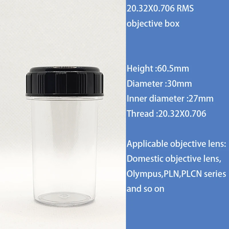 

2 шт., защитная коробка для объектива микроскопа RMS/M25/M26/M27/M32/M35, пластиковая пыленепроницаемая коробка для хранения с резьбой