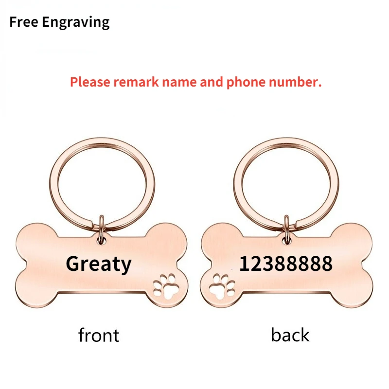 Идентификационная бирка для собак с защитой от потери бесплатной гравировкой