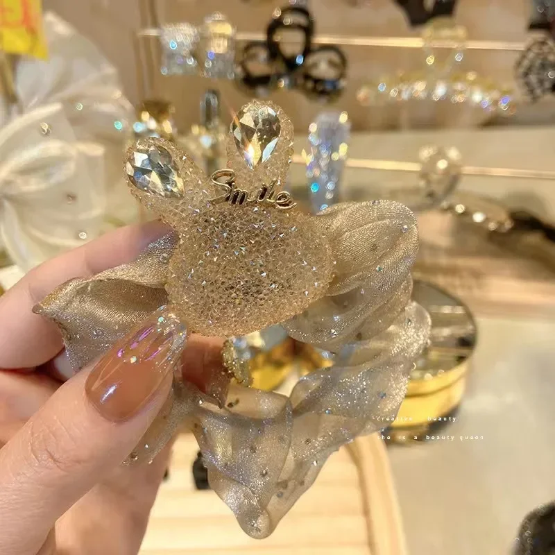 Корейская версия 2024 минималистичная сетчатая петля для волос с водными