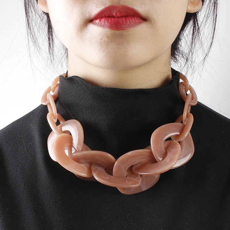 Новое богемное акриловое Большое Квадратное ожерелье с цепочкой для мужчин и