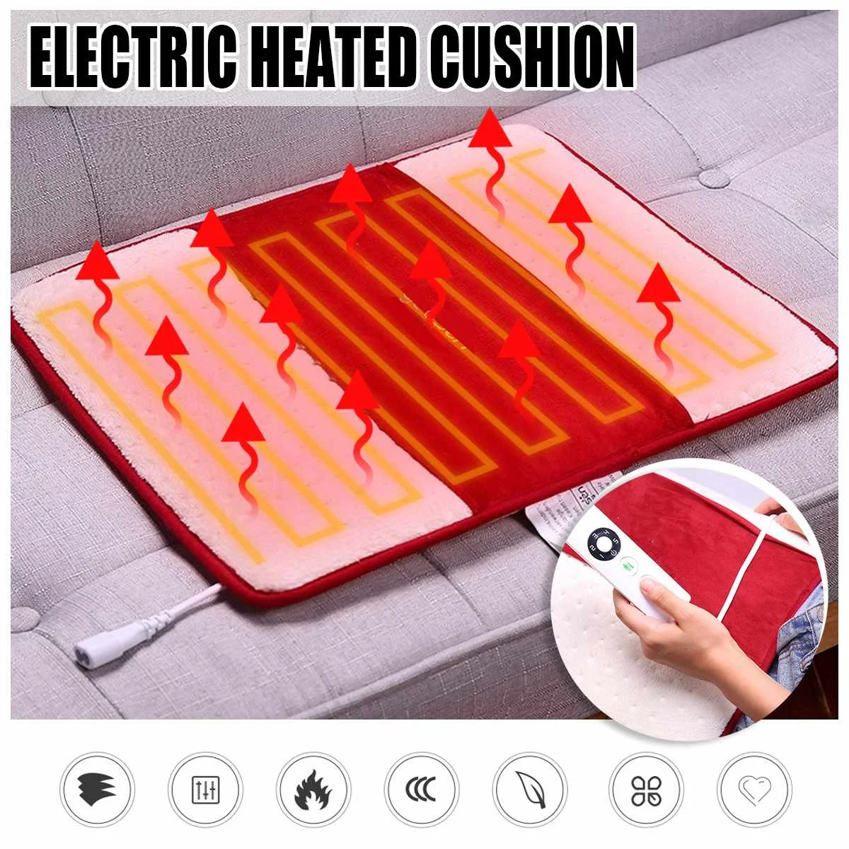 

Electric Heated Pad Heat Mat Heating Blanket Warming Bed Carpet Feet Cushion Neck Back Shoulder Pain Relief Body Home Office