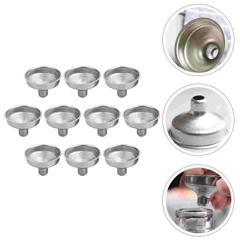 

10Pcs Homemade Make- Fillers Stainless Steel Funnel Funnels for Essential Oil Bottles Funnel for Filling Oil