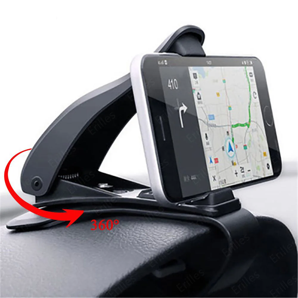 

Car Phone Holder Universal Adjustable 360 Degree Navigation Dashboard In Car Mobile Support Clip Fold Holder Car Phone Kickstand