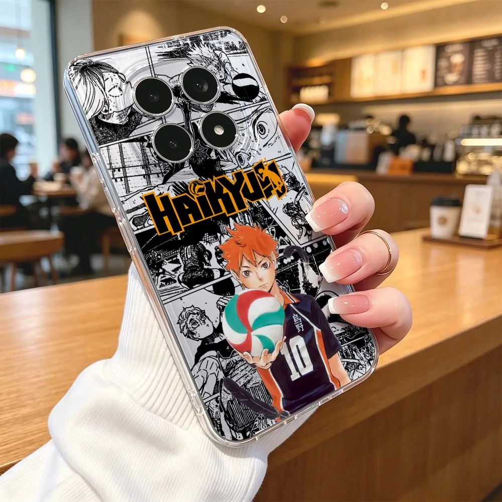 Фото Крутой чехол Haikyuu для Xiaomi POCO X7 X6 X5 F7 F6 F5 F4 M8 M6 C85 C71 Pro, прозрачный защитный чехол для телефона. №5