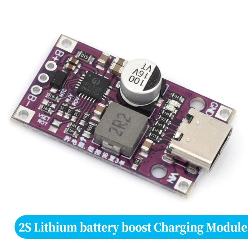 

Type-C USB 2-3S BMS 15 Вт 3,7 В Модуль повышения зарядки литиевой батареи со сбалансированной поддержкой QC Быстрая зарядка с индикатором