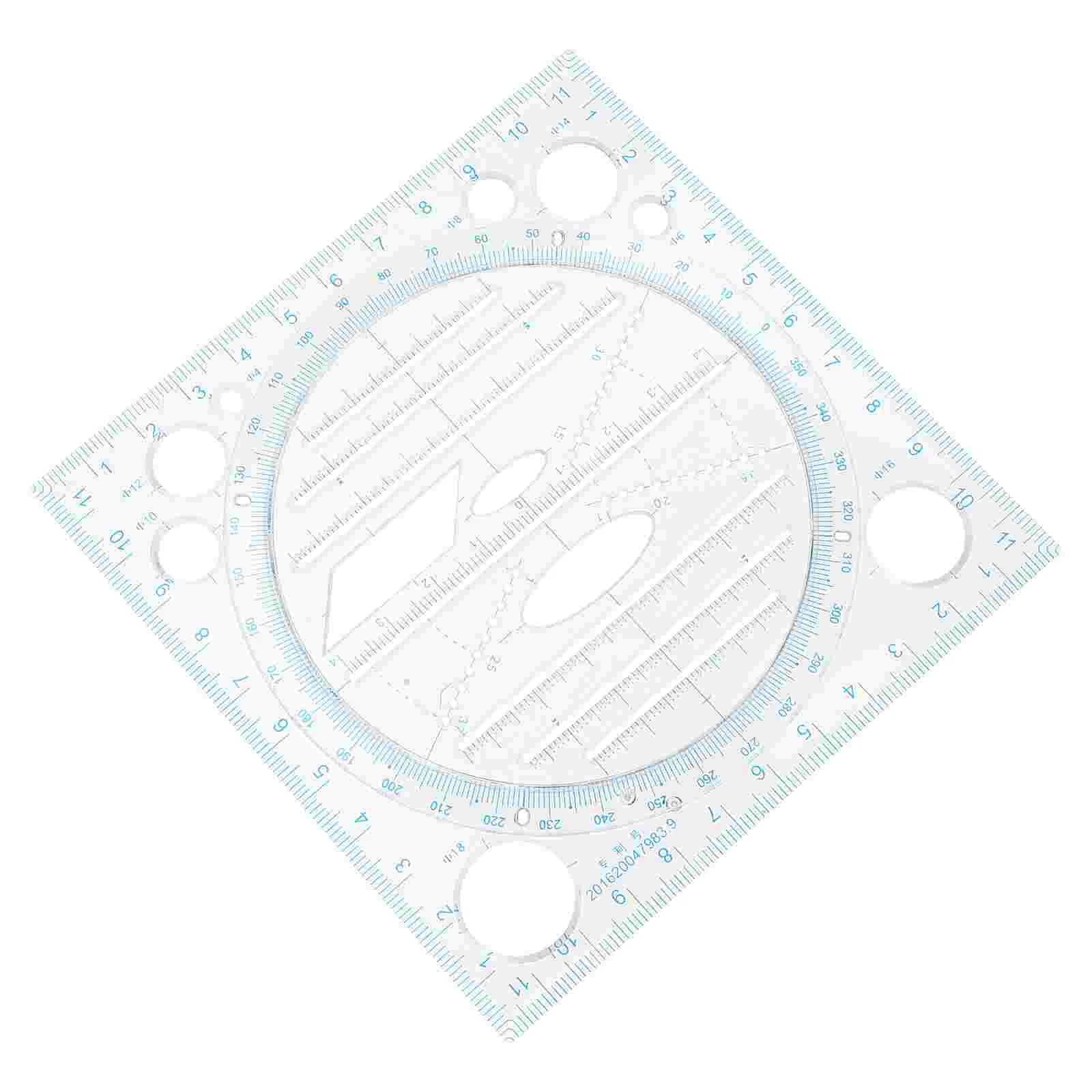 

Ruler Drawing Students Geometric Round Measuring Multifunctional Clear Circle Office Figure Craft Wood Angle Measurement Tool