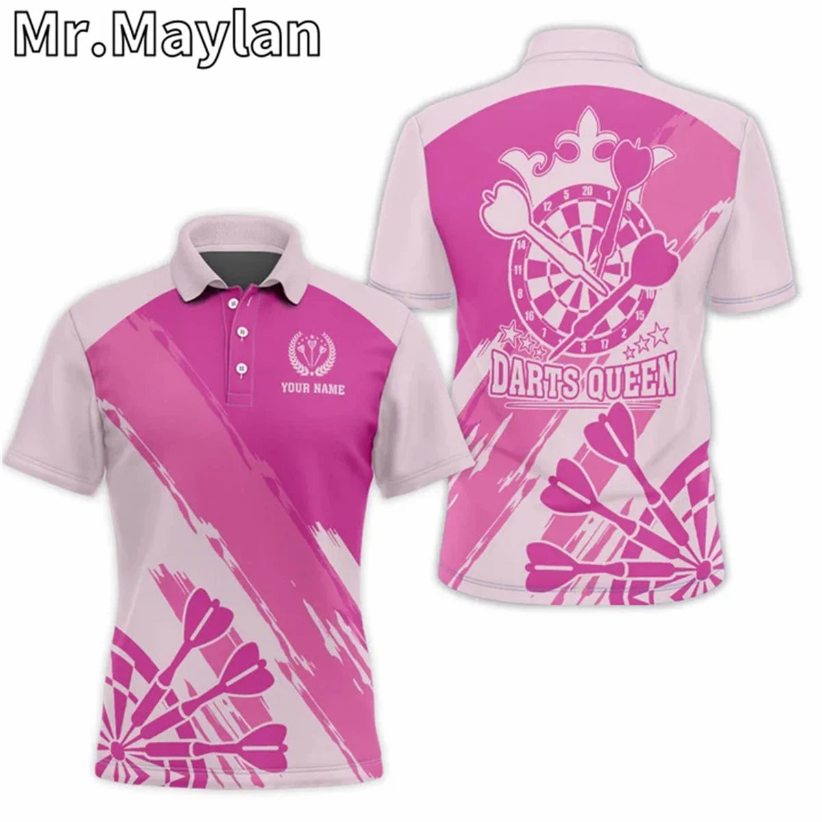 Рубашка-поло женская с 3D-принтом без рукавов розовый топ для влюбленных Размер 5XL