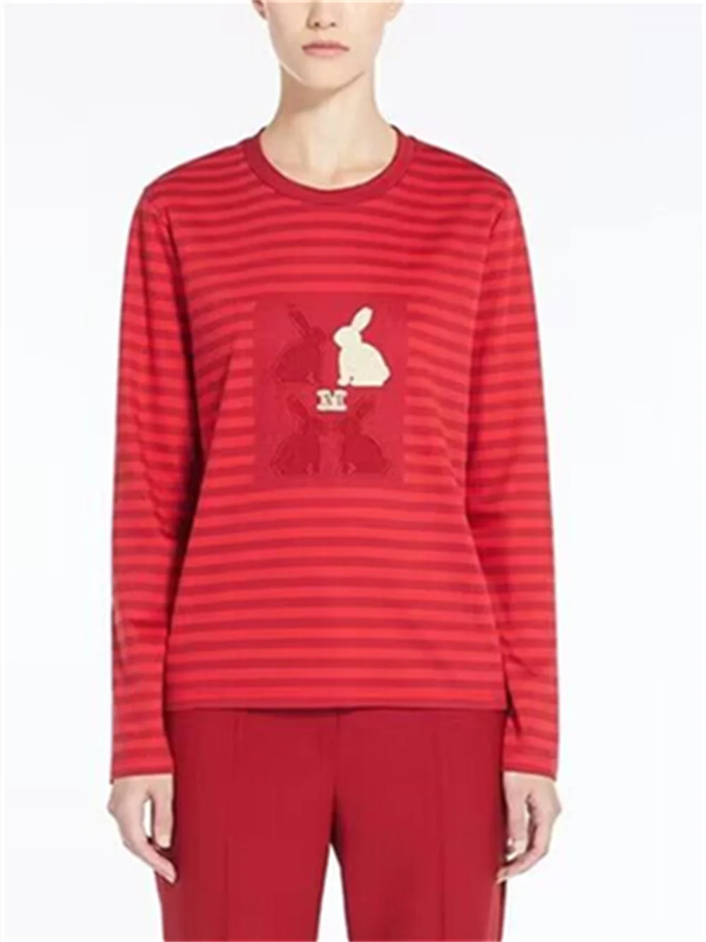 

Women Animal Embroidery Color Patchwork Striped T-Shirt 2023 Summer New Ladies O-Neck Short Sleeve Female Loose Casual Tee Tops