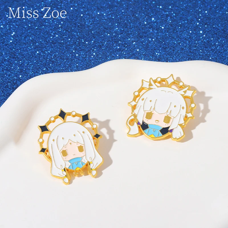 

Sky Light Encounter Brooches Cute Mushroom Joint Medal Pin White Bird Metal Couple Badge Accessories Gift For Fans Friends