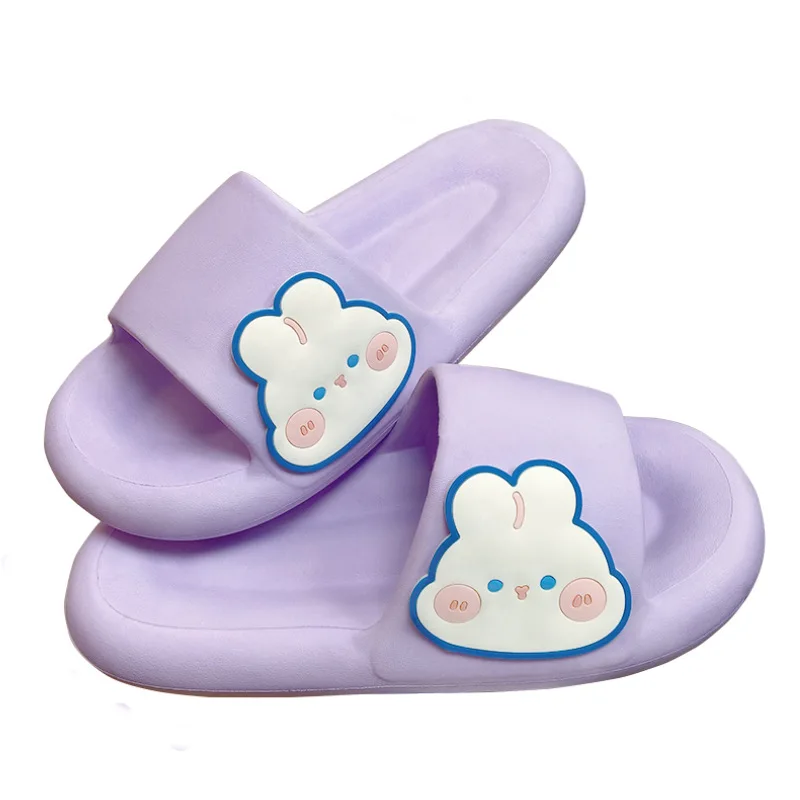Rabbit Slippers Ladies Cute Platform EVA Sandals Couples Summer Soft Sole Indoor Bathroom Shoes Non-Slip Comfort Home Slides
