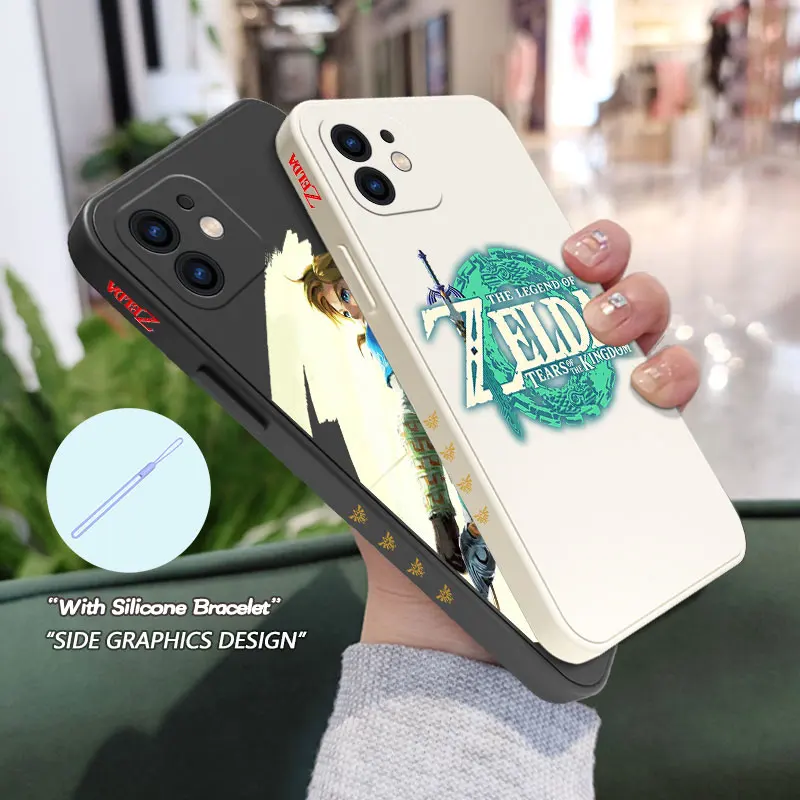 Game THE LEGEND OF ZELDAS Phone Case For iPhone 14 13 12 11 Pro Max Mini X XR XS MAX SE20 8 7 Plus 6 6S Plus with Hand Strap images - 6