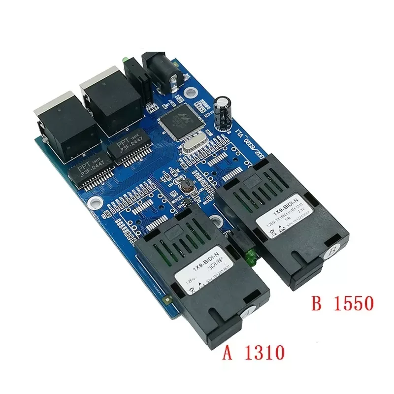 

NEW New 10/100/1000M Ethernet Fiber Optical 2 SC fiber Port 2 RJ45 Media Converter Gigabit Ethernet switch 2 RJ45 UTP Board PCB