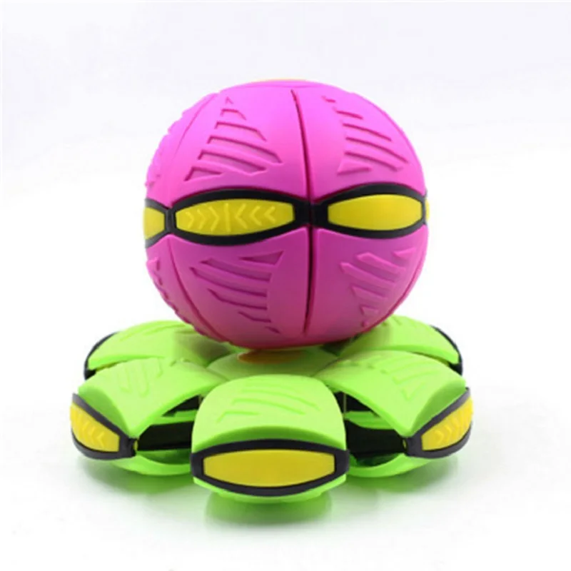 Flying Flat Throw Disc Ball Magic Deformation Light Flying Toys Decompression Children Outdoor Fun Gift with boxed images - 6