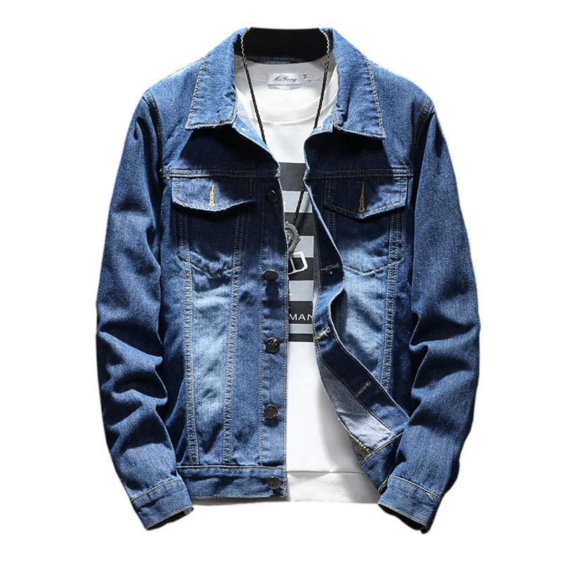 

Plus Size 5XL Spring Mens Denim Jacket Trendy Fashion Ripped Denim Jacket Mens Jean Jackets Male Bomber Windbreaker Cowboy Coat