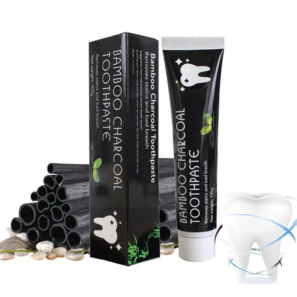 

105g Teeth Whitening Toothpaste Bamboo Natural Activated Cleaning Charcoal Tooth Toothpaste Stains Hygiene Removes E2Q8