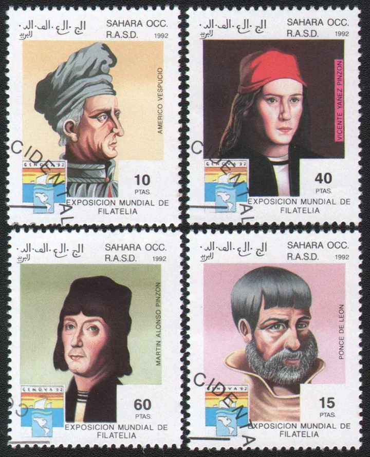 

4 шт./компл. почтовые марки Sahara Post 1992, Известные Знаменитости, почтовые марки для коллекционирования