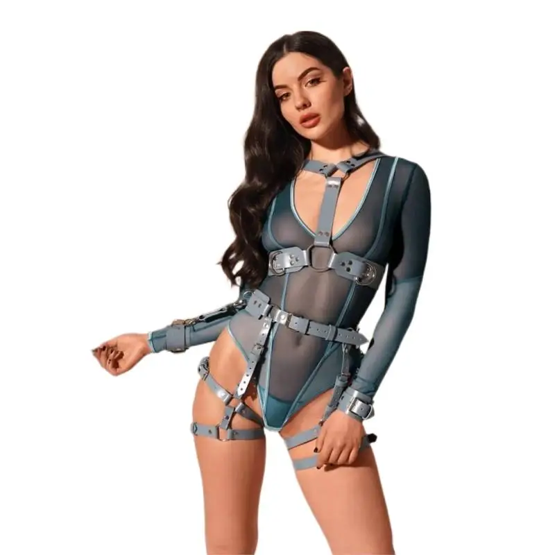 

Sexy Exotic Leather Garter Suspenders Lingerie Women Fashion Harness Leather Body Top Bra Gothic Bondage Belt Punk Adjustable