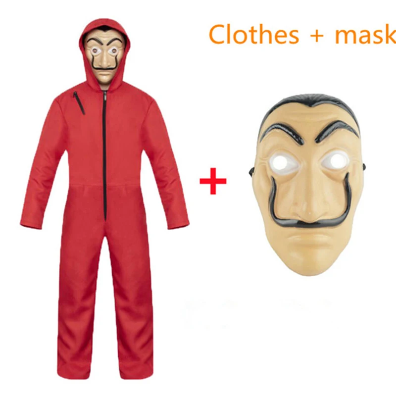

Salvador Dali Movie Costume Money Heist The House of Paper La Casa De Papel Cosplay Halloween Party Costumes with Face Mask