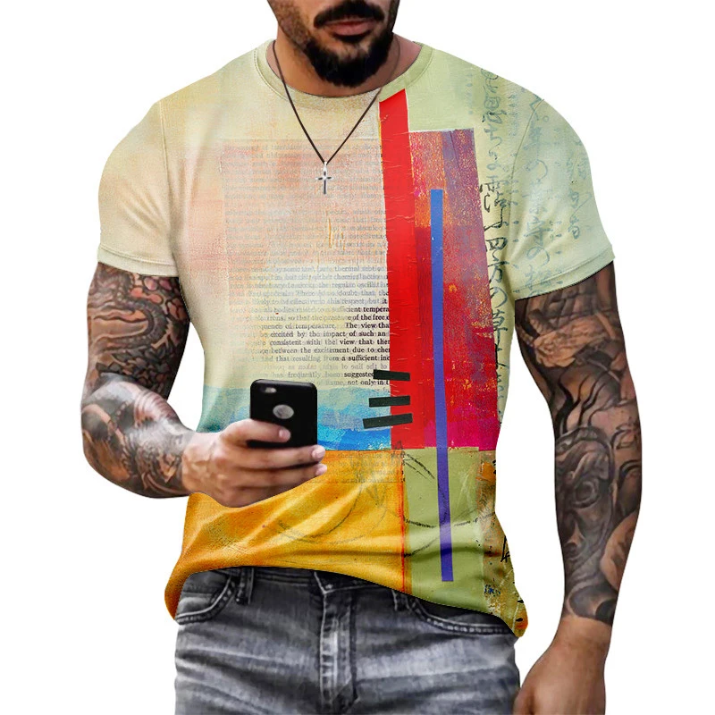 

Men's Fashion Street Hip-hop Harajuku Full Match Top Summer New O-neck Short Sleeve, 3D Printing Casual Loose LargeT-shirtXS-6XL