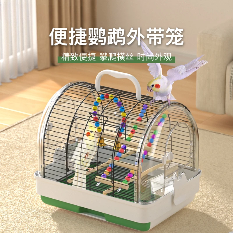 

Портативный рюкзак с птичьими пионами, из клетки