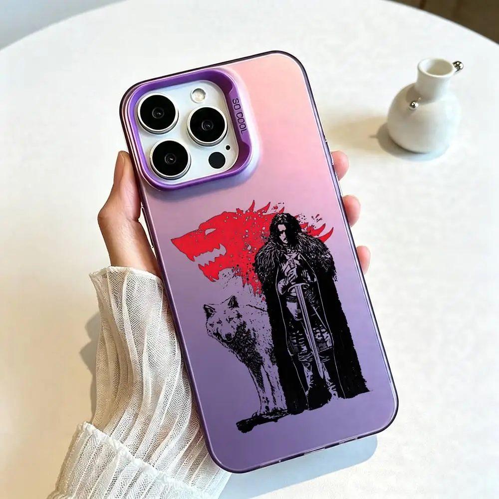 Фото Чехол для телефона G-Game Of T-Thrones J-Jon Snow для iPhone 17, 16, 15, 14, 13, 12, 11 Plus, Pro Max, XS, цветной серебристый чехол-футляр №4