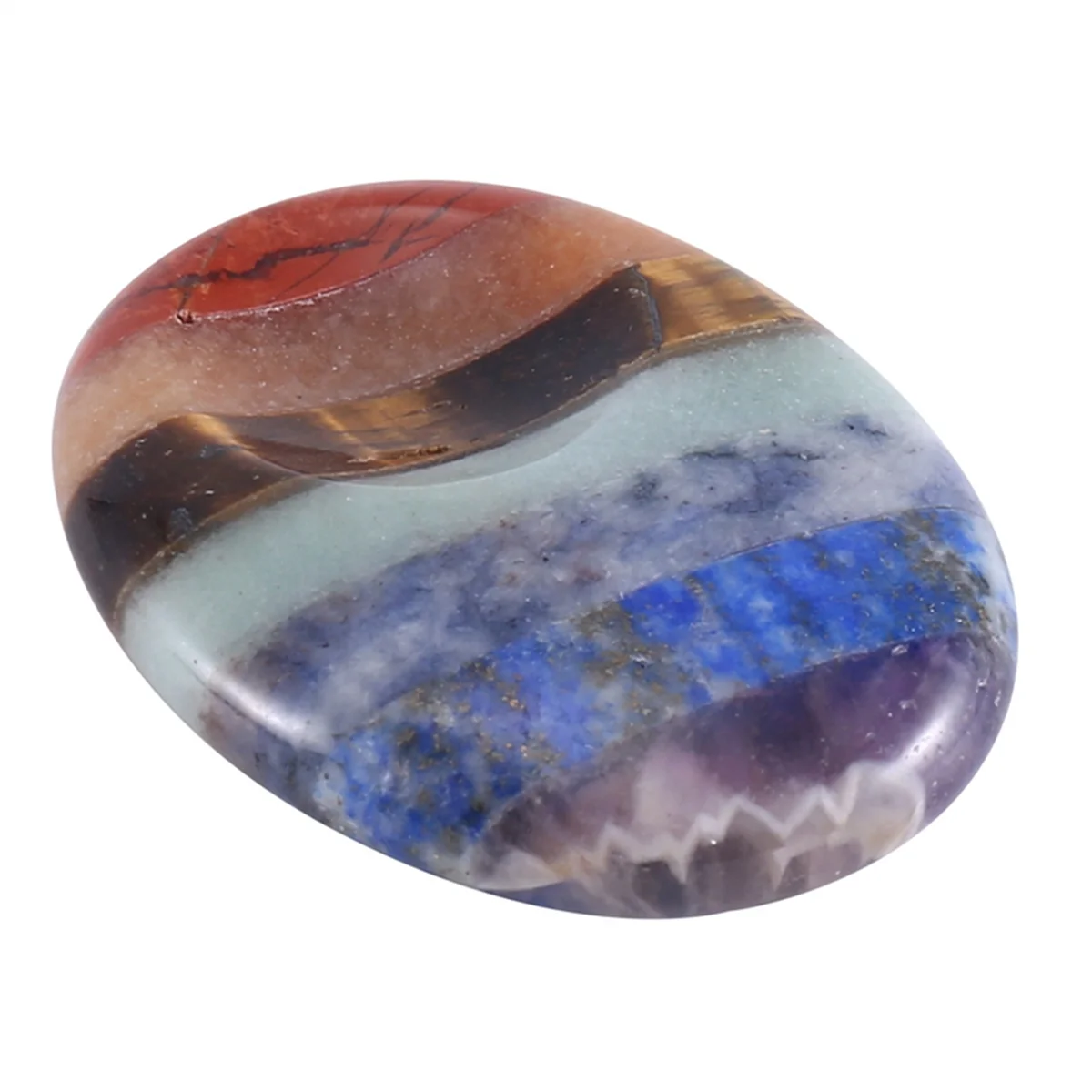 7-чакраный камень для беспокойства с большим пальцем снятия стресса медитации