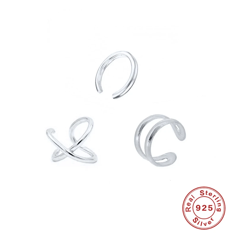 

S925 Three-piece Set of Simple Ear Clips Can Be Freely Matched Boho Women Fashion Party Trend Accessories The Same Earrings Gift