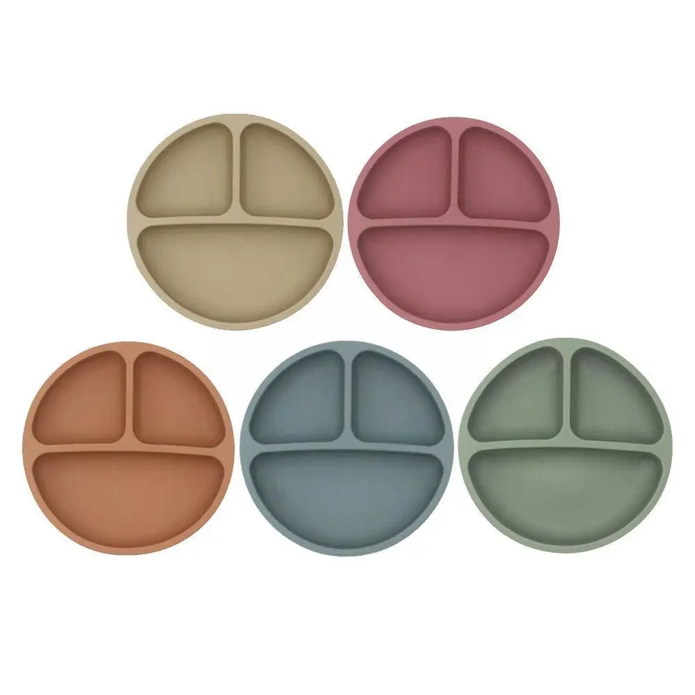 

Baby Safety Silicone Dinner Plate Cute Cartoon Plate Plate Child Cup Suction Grid Baby Supplement Food Tableware Feeding G2b7