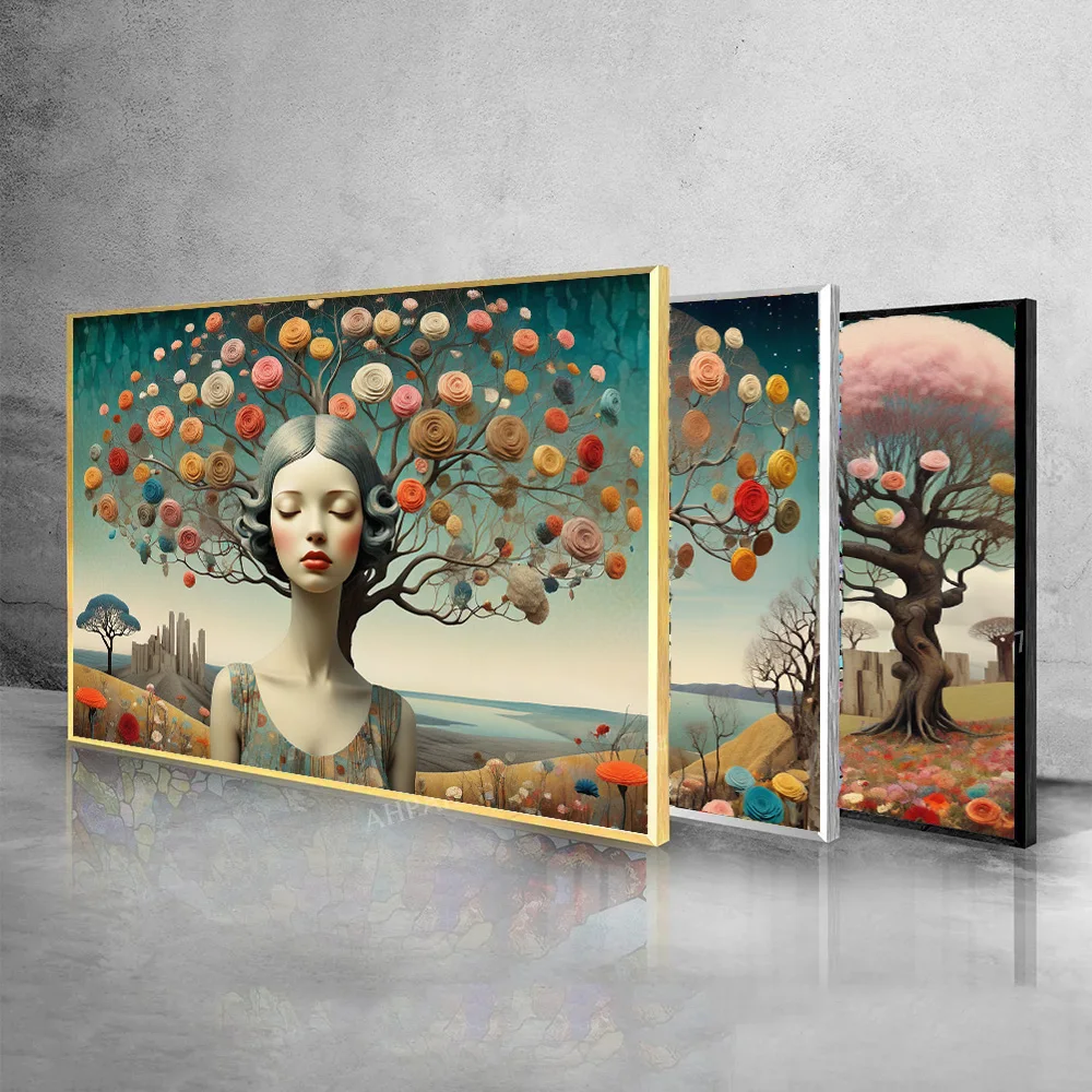 Искусство мечты Surreal искусство искусственное зрение Цветочное дерево фотообои