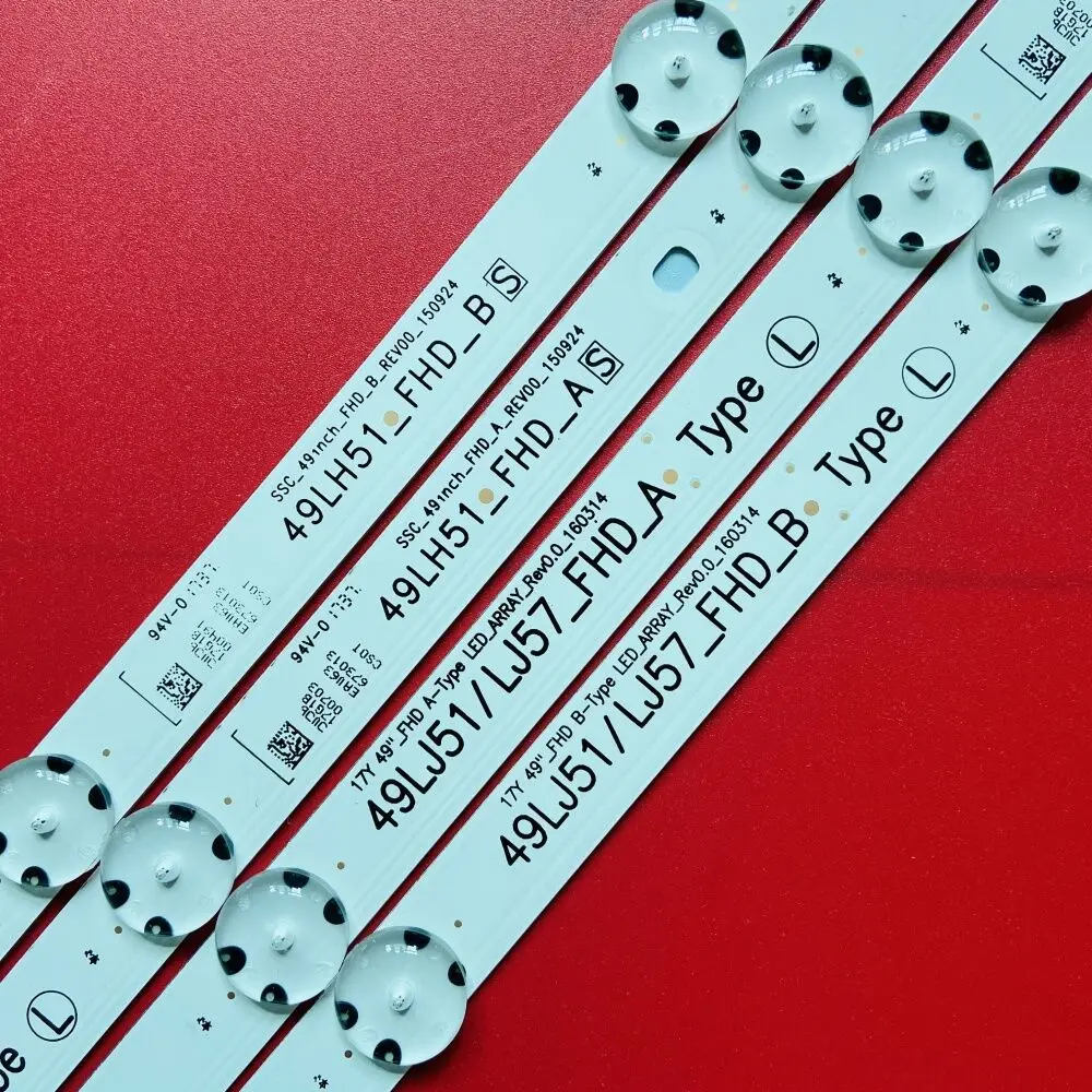 Новинка 8 шт./комплект зеркальная полоса для телевизора 49LH590V HC490DUN 49LH5700 49LJ51/LJ57_FHD_A B