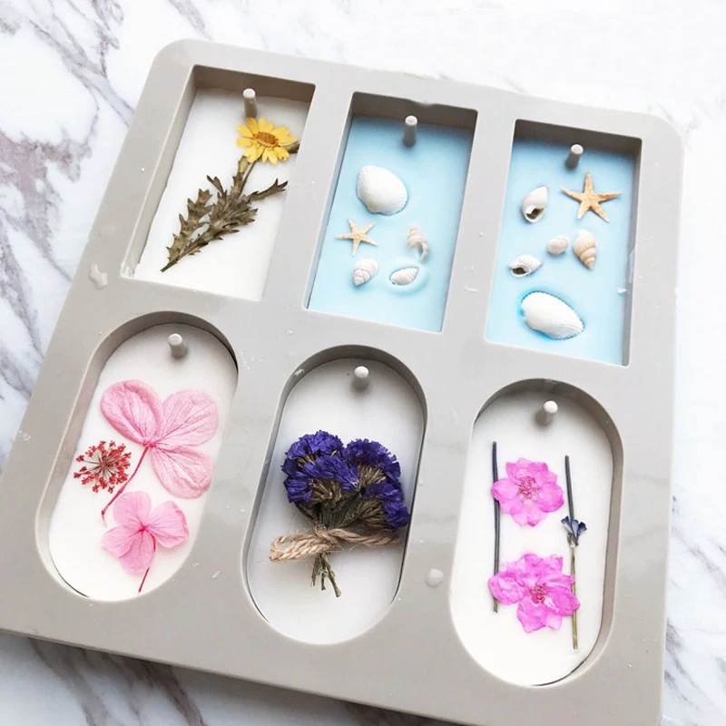

DIY Silicone Clay Aromatherapy Tablets Molds Hanging Ornaments Wax Molds Flower Soap Mold Craft Accessories Soap Mold