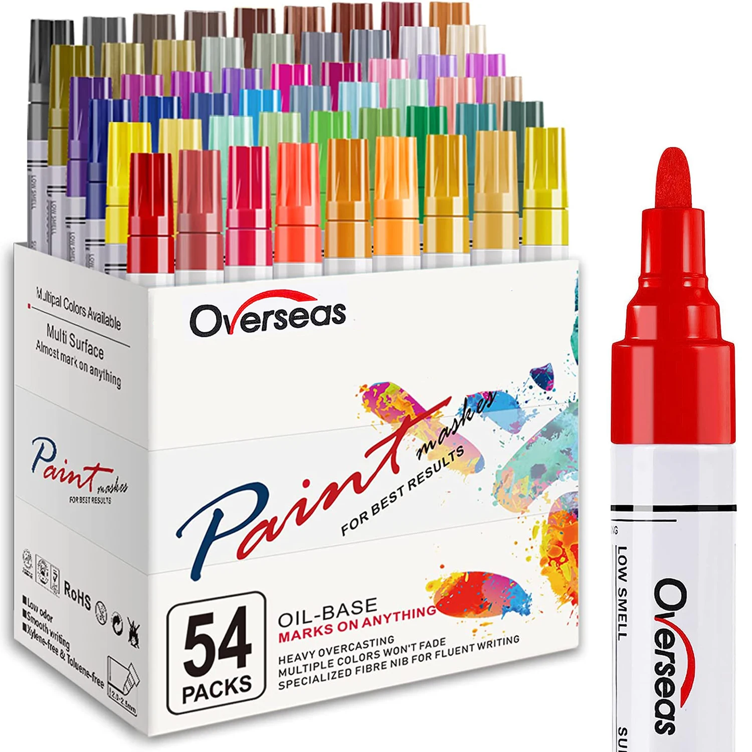Pens 5-54 Colors Medium Tip Paint Markers Permanent Waterpro