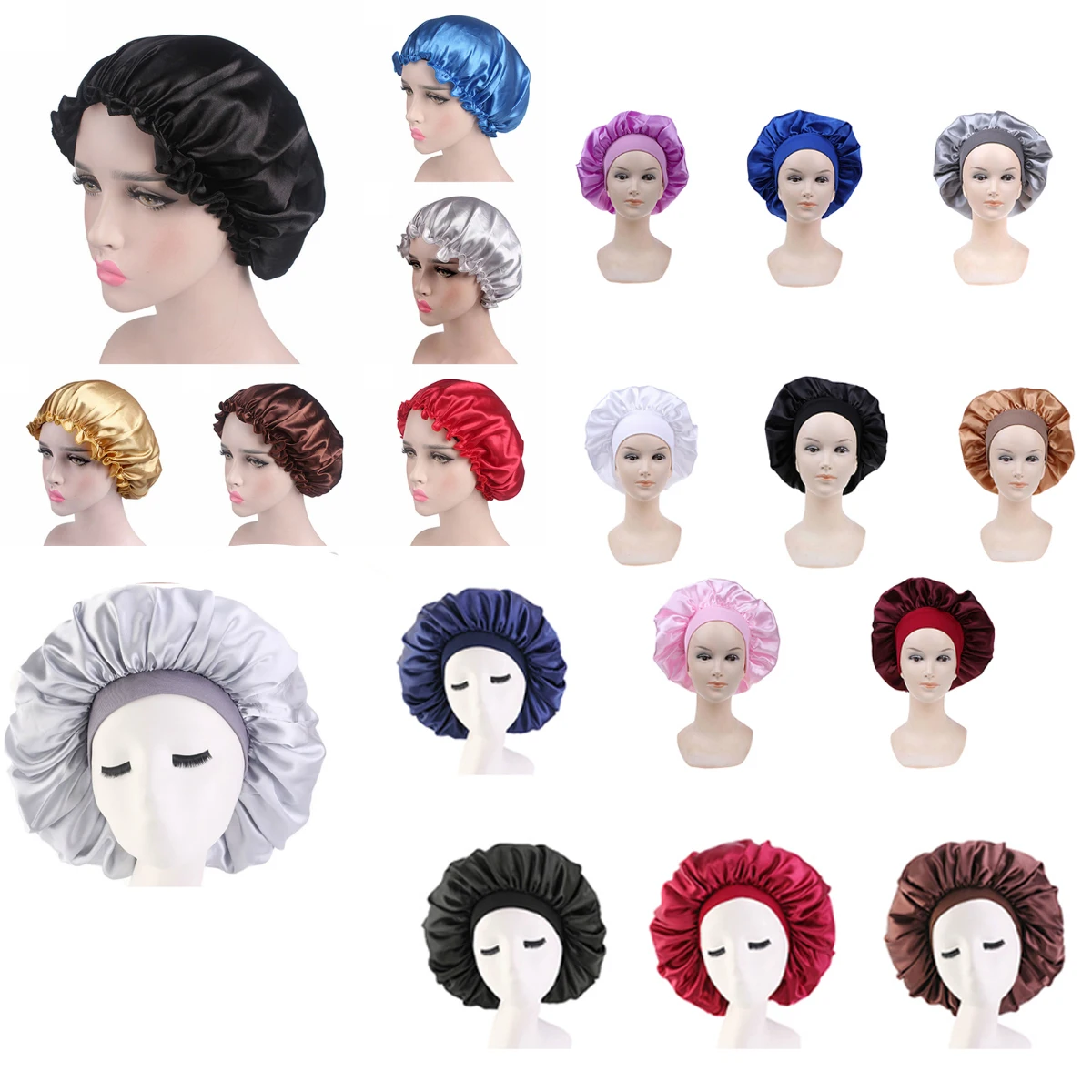 

Extra Large Sleep Cap Waterproof Shower Cap Women Hair Treatment Protect Hair From Frizzing