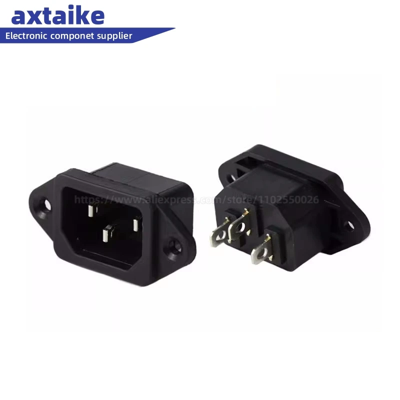 

5PCS AC-04 AC Power Socket 250V 10A 3-pin With Ears For Electric Car Computer Power Socket