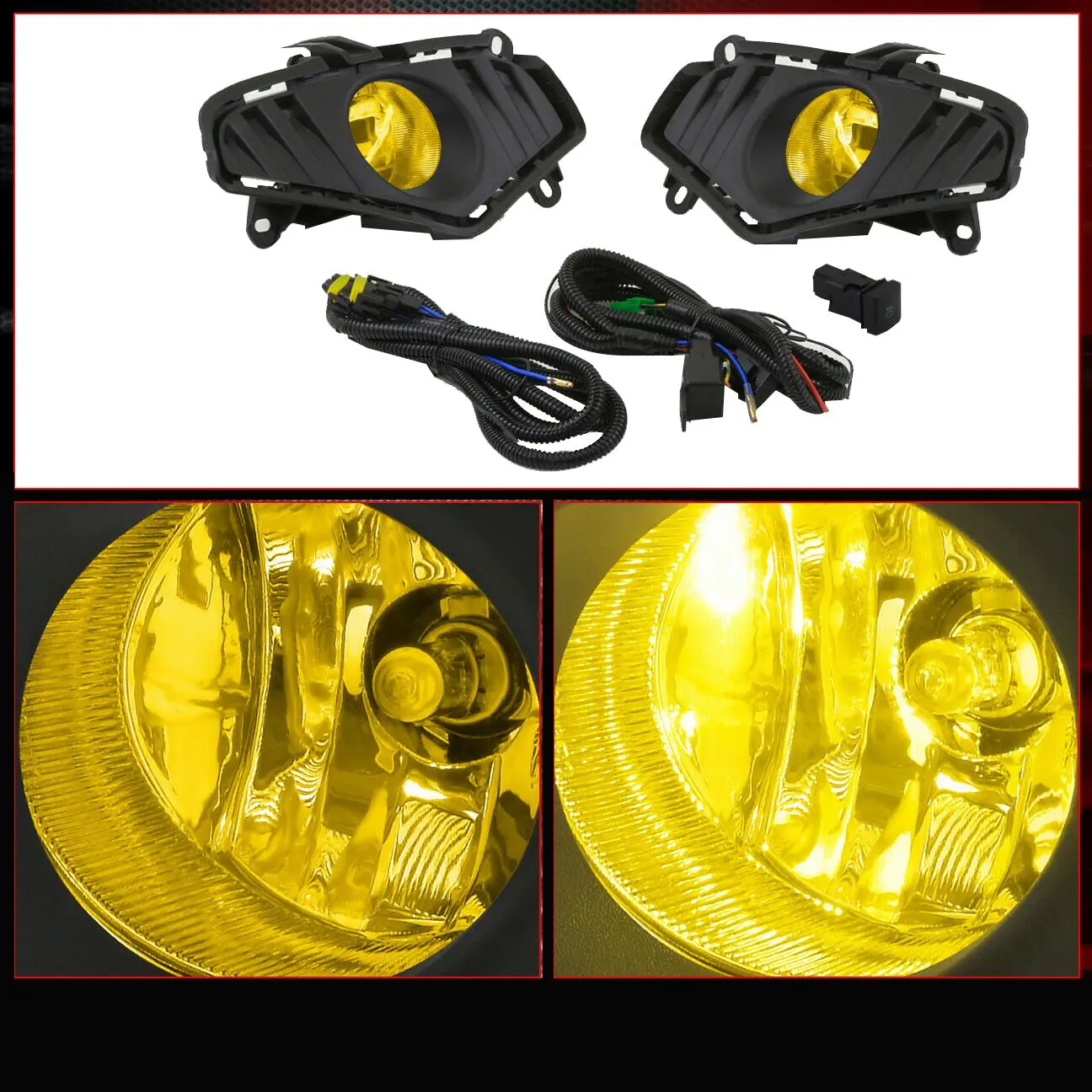 Автомобильный передний бампер желтый противотуманный фонарь лампа заднего