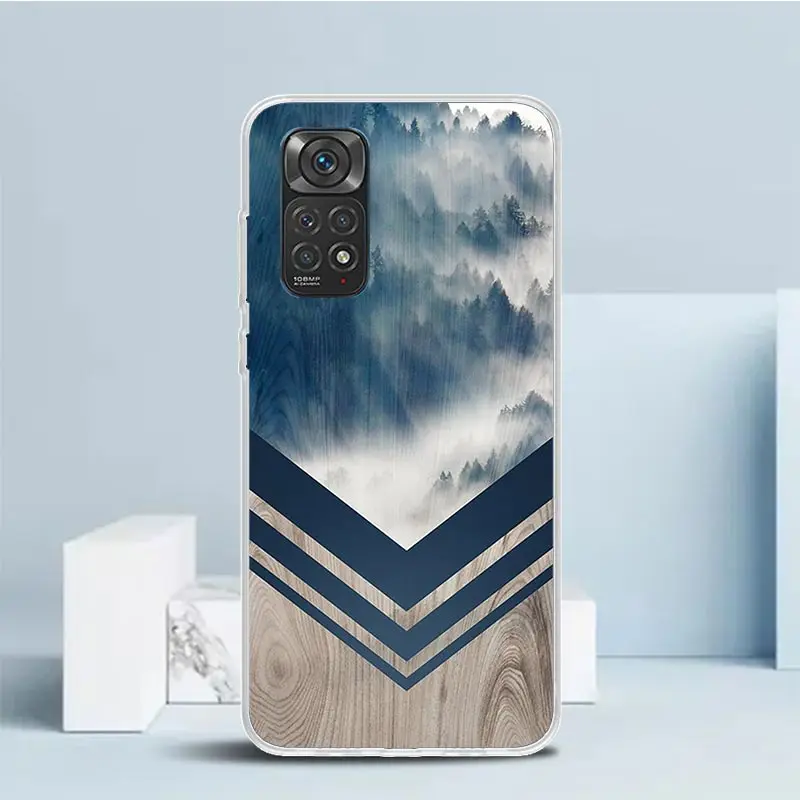 Чехол для телефона Forest Geometry Wood Nature Xiaomi Redmi Note 13 14 12S 12 11S 11 11T 11E Pro Plus 10S 10 9S 9 + мягкая