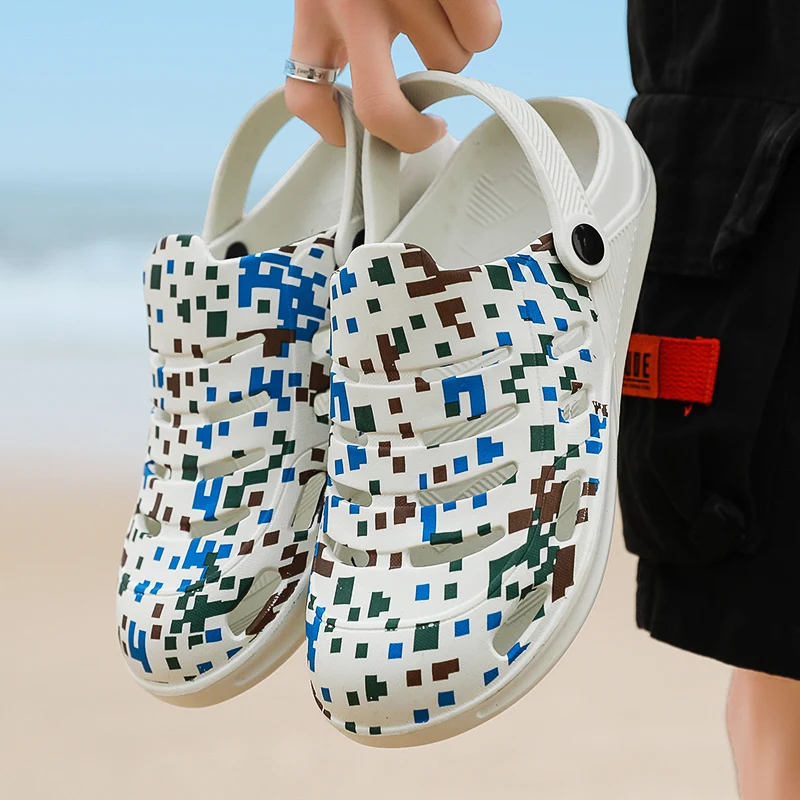 

Горячая Распродажа, летние технические мужские синие пляжные сандалии, повседневные уличные сандалии без шнуровки, унисекс сандалии для му...