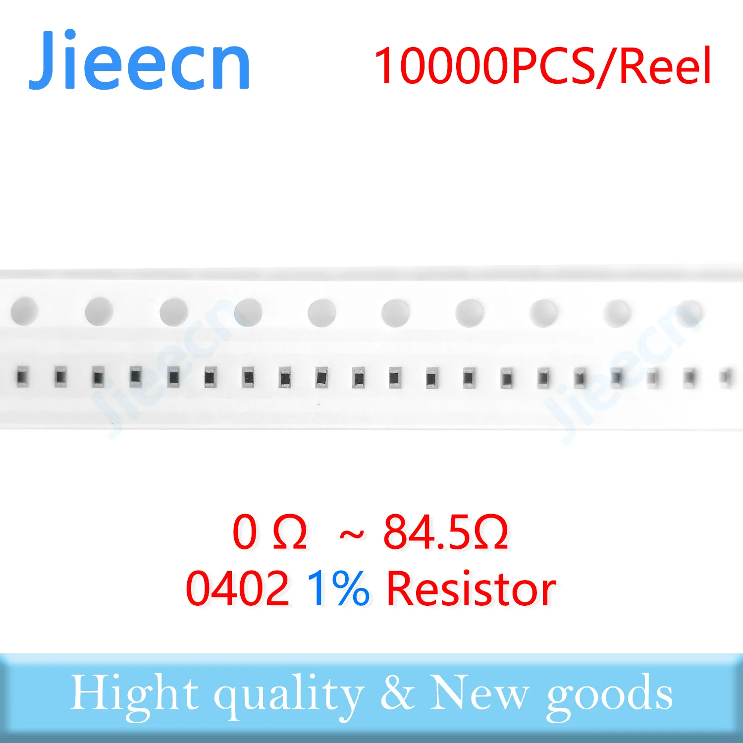 Jieecn 10000pcs 0402 F 1% SMD Resistor 0R-84.5R 1/16W 0 1R 1.1 4.99R 9.76R 10R 20R 30R 42R 51R 62R 68R 75R 82R 49.9R ohm 1005