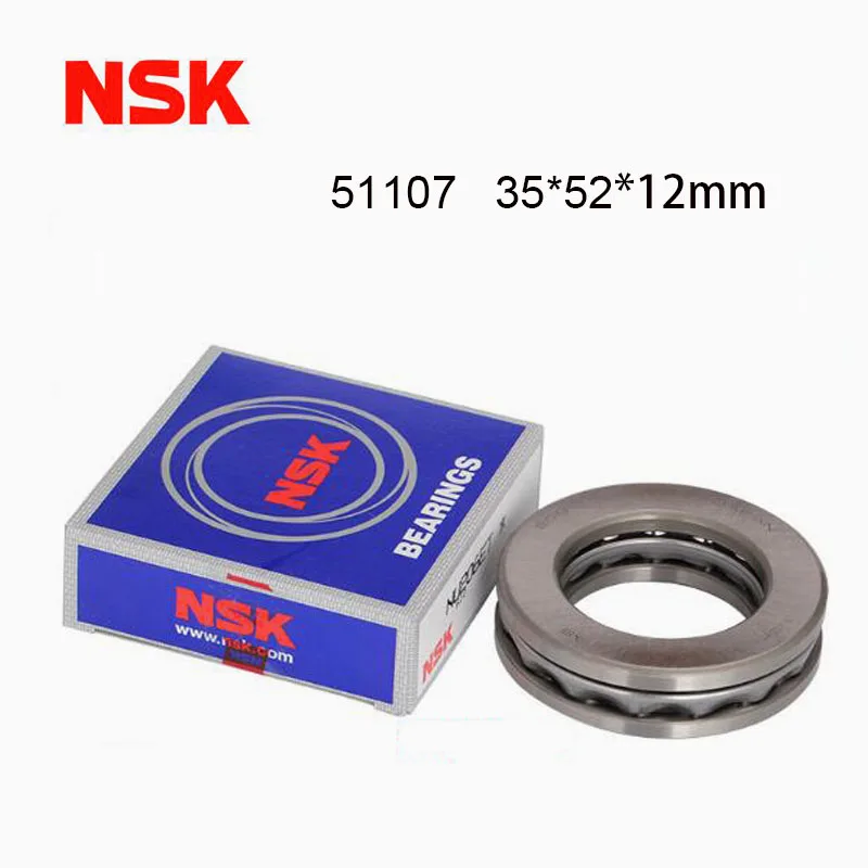 Japan Origin NSK Bearing 2PCS Thrust Ball Plain Bearing 51107 Pressure Bearing 8107 Inner Dia 35 Outer Diameter 52 Thickness 12