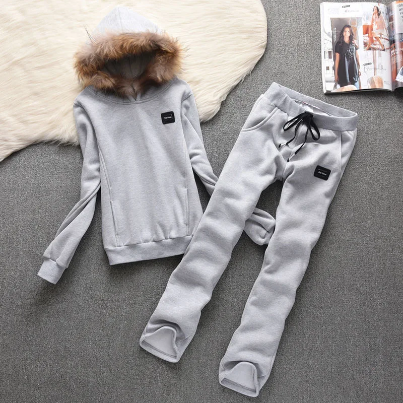 

Two Piece Casual Cotton Tracksuit Women's Sets Oversized Hooded Long Sleeve Women Hoodie Suit Winter Solid Sport Pants Lady Set