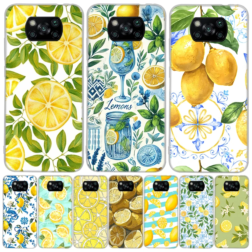 Фото Летние фрукты Лимон для Xiaomi Poco X7 X6 X5 X4 Nfc F7 Ultra F6 F5 Pro Чехол для телефона F4 Gt F3 M6 M5 M4 M3 5G Fundas Cover Coque Poc №1