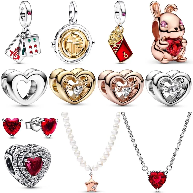 

Светящееся сердце, маджонг, тройное счастливое искусственное сердце, вращающаяся бусина, подходит для браслета, серебряный шарм, популярны...