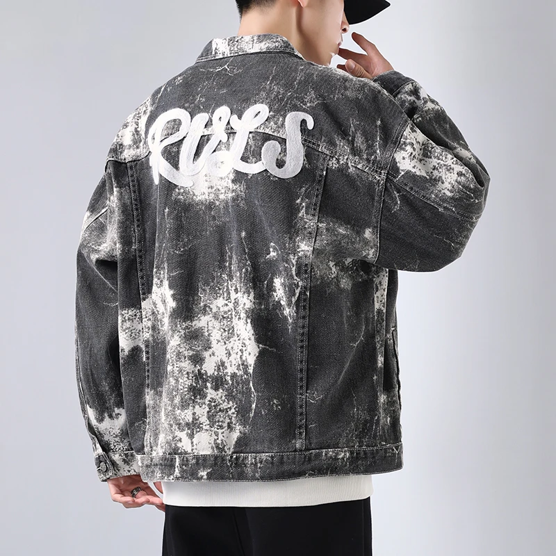 Мужская джинсовая куртка в стиле хип-хоп | одежда