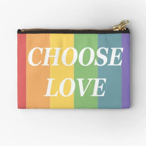 

Сумки на молнии с надписью «Choose Love» для женщин и мужчин, маленькие чистые бумажники для трусиков, монет, косметики, карман для хранения ключе...