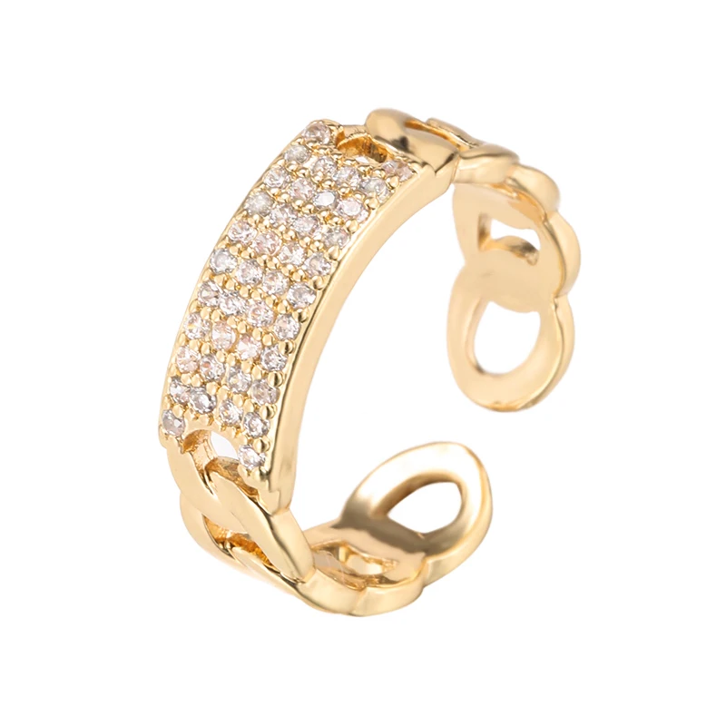 

Lady’s New Sparkly Adjustable Ring High Quality 3A Zircon Open Cut Personality Ring Fashion Accessories Birthday Party Casual