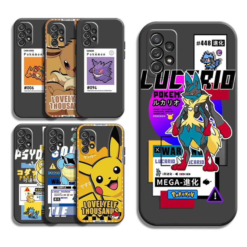 

Pikachu Pokemon Phone Cases For Samsung Galaxy A31 A32 A51 A71 A52 A72 4G 5G A11 A21S A20 A22 4G Funda Coque Back Cover