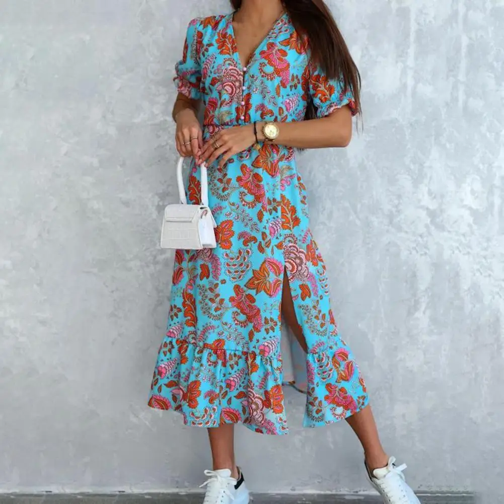 

Женское Повседневное платье с коротким рукавом