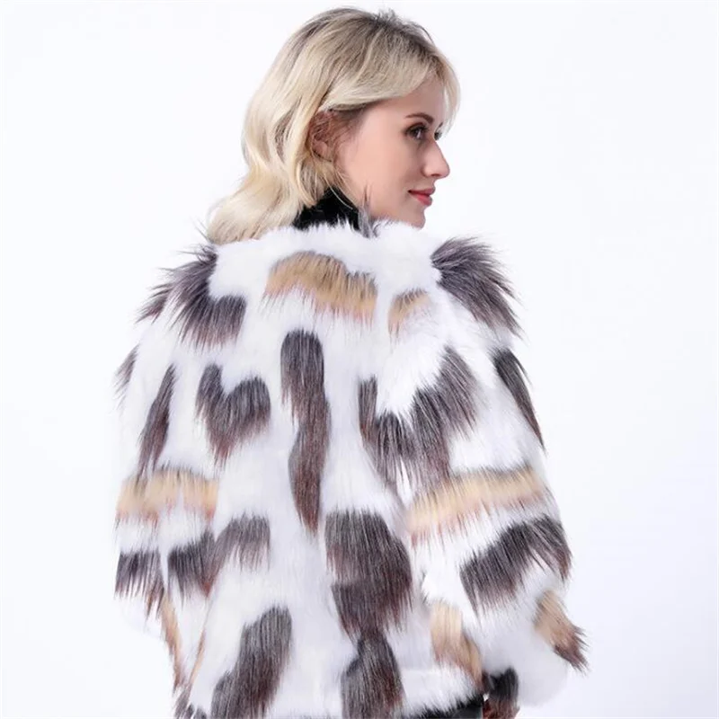 Autumn faux fur leather jacket womens warm Iridescent fur leather coat women loose jackets winter thicken fashion b533