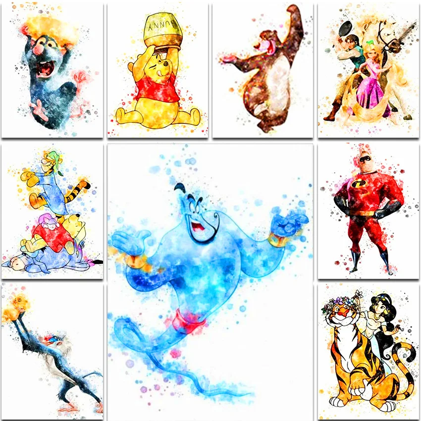 

Diamond Painting Disney Princess Car Full Square&Round 5D Embroidery Mosaic Cartoon Snow White Cross Stitch Toy Story Tiger